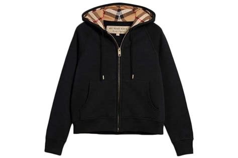 burberry brit women zip up hood|burberry check cotton zip hoodie.